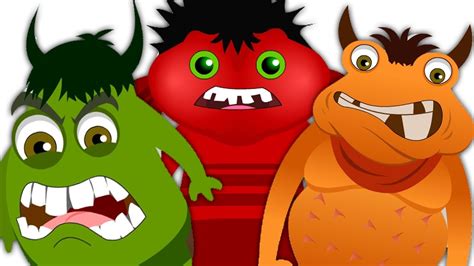Five Little Monsters Scary Rhymes Halloween Song Nursery Rhymes
