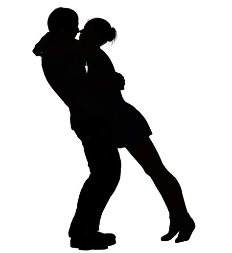 Silhouette Couple Woman Kiss Png Download 36574000 Free