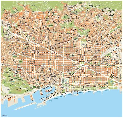 Mapa Vectorial Barcelona Gran Area Eps Illustrator Map Digital Maps