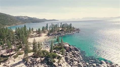 Drone Footage Above Sand Harbor Beach Lake Tahoe Nv Youtube