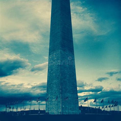 Blue Filter Effects On Washington Monument Washington Dc Editorial