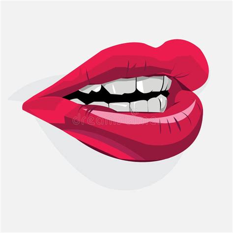 vector lipstick red lips mouth female stock vector illustration of icon feature 88954512
