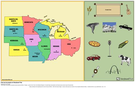 Mapa Del Medio Oeste Storyboard Par Es Examples