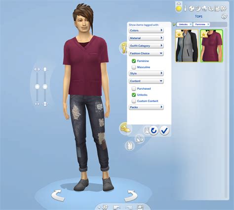 Needs Input Incorrect Outfit Versions For Differently Framed Sims