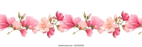 13409 Horizontal Pink Flower Border Images Stock Photos And Vectors