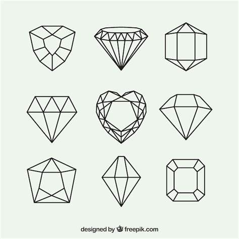 Pack Of Geometric Diamonds Vector Free Download