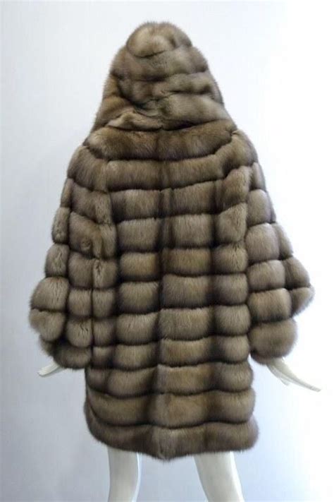 tortora dyed russian sable fur hooded coat Шуба Мех Мода