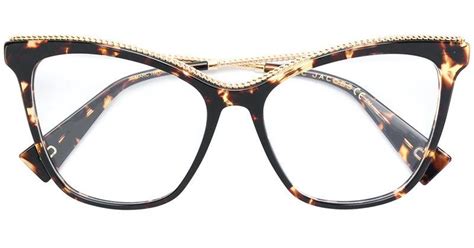 marc jacobs oversized tortoiseshell cat eye glasses in brown lyst canada