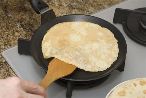 Fried Pancake On A Frying Pan Stock Image Image 14083061