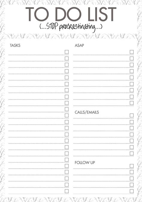 to do list stop procrastinating | To Do List Template | Rochelle Stone