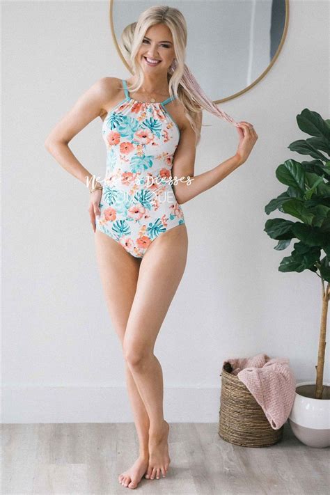 Tropical Floral Piece Modest Swimsuit Cute Modest Swimsuit Modest One Piece And Tankini