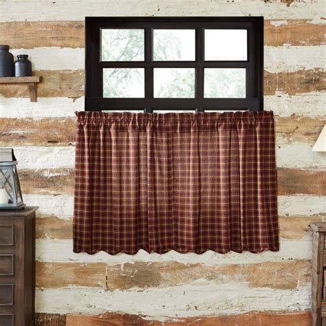 Vhc Rustic And Lodge Kitchen Window Curtains Kendrick Tier Set Of 2