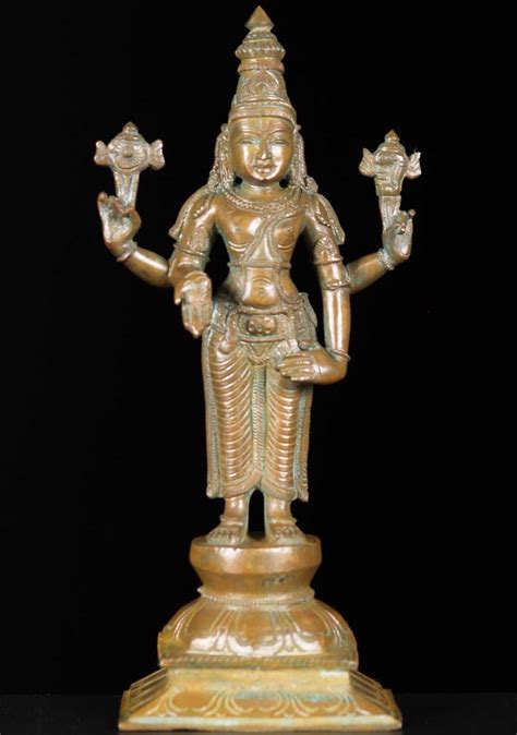 Sold Bronze Vishnu Statue 10 74b75a Hindu Gods And Buddha Statues