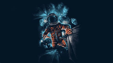 Download 1920x1080 Wallpaper Space Astronaut Galaxy Dark Artwork Full Hd Hdtv Fhd 1080p