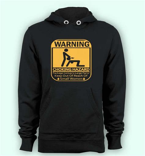 Hoodie Pullover Black Warning Choking Hazard