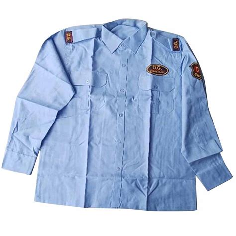 Loose Blue Men Poly Cotton Security Uniform Shirt For Office At Rs 500