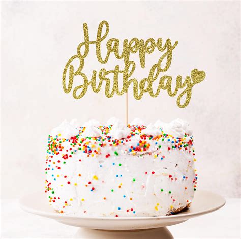 Happy Birthday Glitter Cake Topper Cake And Birthday Etsy Uk