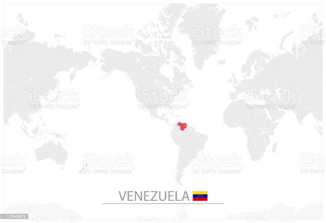World Map With Identification Of Venezuela Stock Illustration