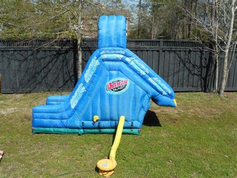 For a smooth and safe landing. HUGE Inflatable Bonzai Water Slide for Above ground pool ...