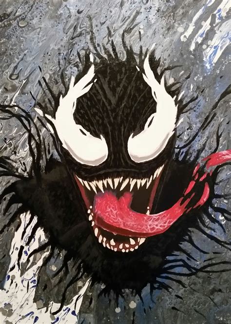 Original Venom Acrylic Painting Etsy