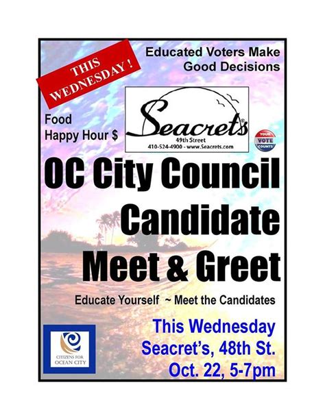 Ocevents Ocean City Md City Council Meet And Greet At Seacrets On