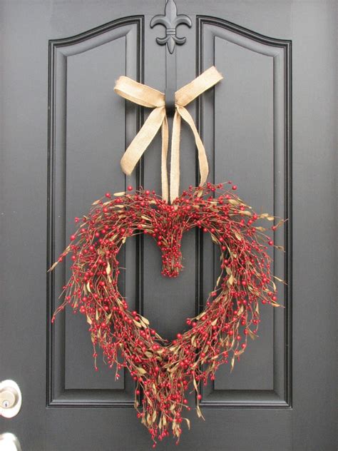 Valentines Day Front Door Wreath Red Heart Wreath Front