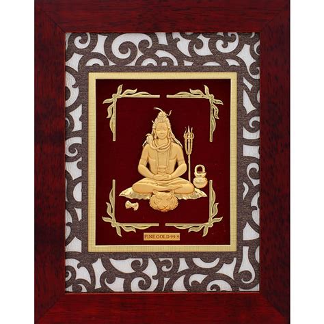 Showroom Of God Shiva Frame In 24k Gold Foil Mga Age0360 Jewelxy