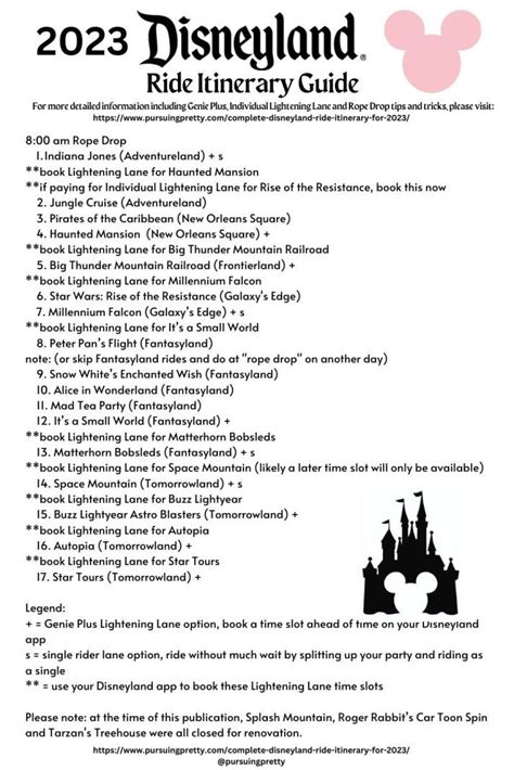 Complete Disneyland Ride Itinerary For 2023 Pursuing Pretty Disneyland Rides Disneyland