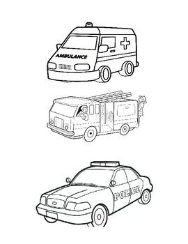 At home education for parents best buys days out. Emergency Vehicles Coloring Page by Lyndsey Rohde | TpT