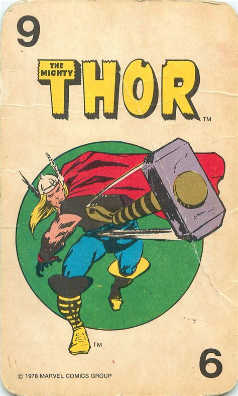 Marvel Comics Super Heroes Card Game 1978 Thor Комиксы марвел