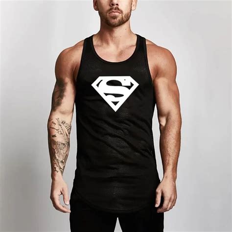 Brand Gyms Clothing Fitness Men Tank Top With Superman Logo Mens