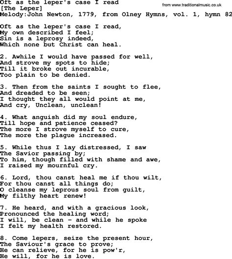 Old English Song Lyrics For Oft As The Lepers Case I Read With Pdf