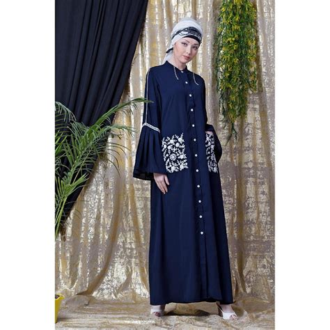 Embroidery Front Open Abaya