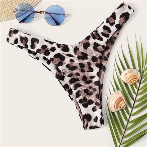 Sexy Bikini Leopard Print Bottom Summer Women Swimwear Bathing Beachwear Spandex Casual Swimming