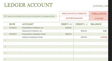 Excel Ledger Template With Debits And Credits —