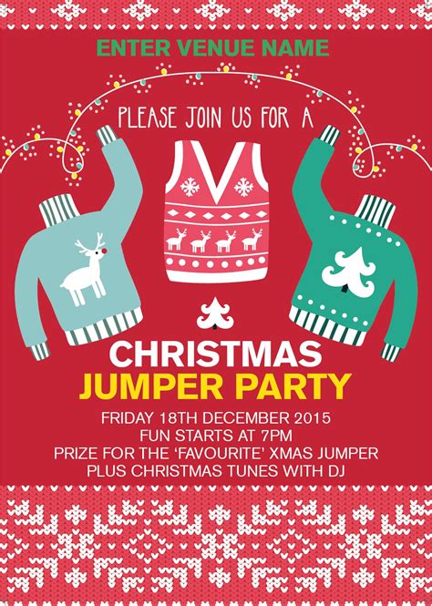 Christmas Jumper Party Poster Promote Your Pub
