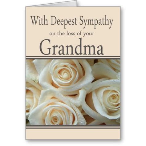 Grandmother Loss Rose Sympathy Card Deepest Sympathy Sympathy Cards Pale Pink Roses