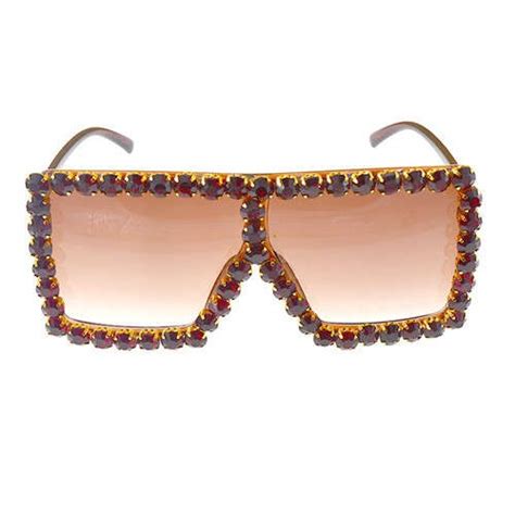 Glistening Rhinestone Rimmed Star Fashion Women Sunglasses Brown