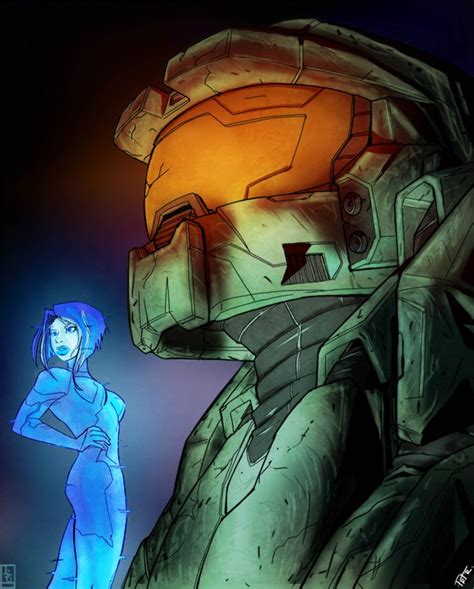 Master Cheif And Cortana By Jaredgrammer On Deviantart Halo Drawings