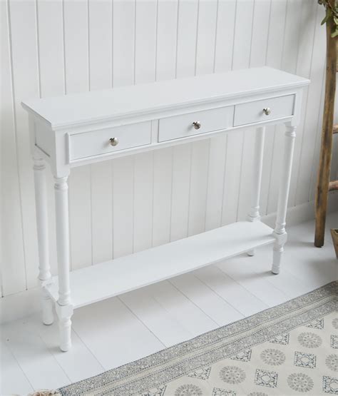 Georgetown Narrow 24cm White Hallway Console Table