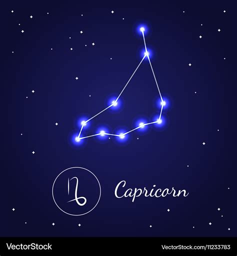 Capricorn Zodiac Sign Stars On The Cosmic Sky Vector Image