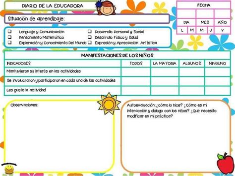 Diario De Trabajo Evaluaciones Para Preescolar Diario De La