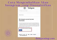 Ciri Ciri Akun Instagram Dinonaktifkan