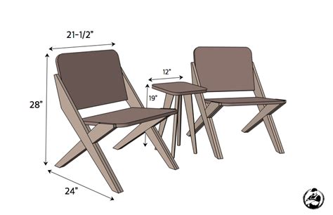 1 Sheet Of Plywood 2 Chairs 1 Side Table Free Plans
