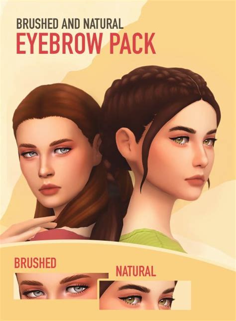 Twisted Cat Brushed And Natural Eyebrow Pack The Sims 4 Skin Sims