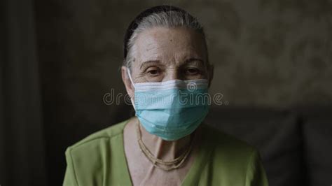 Grandmother In Face Mask Lat Home Stock Video Video Of Mask Caution