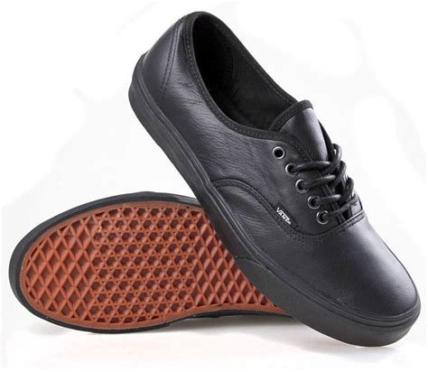 Vans Shoes Authentic Italian Leather Blackblack Us Sizes School Decon