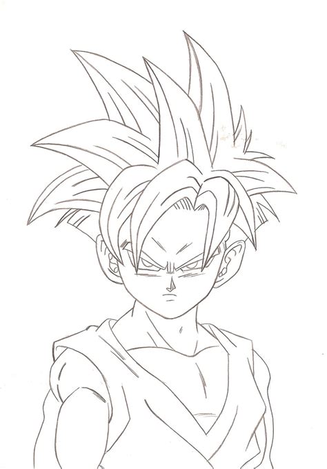 How To Draw Kid Gohan Coloring Page Trace Drawing