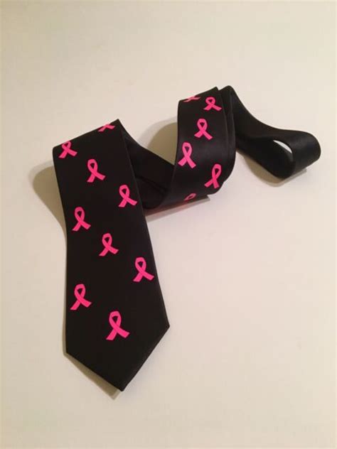 Pink Ribbon Necktie Breast Cancer Awareness Tie New Ebay