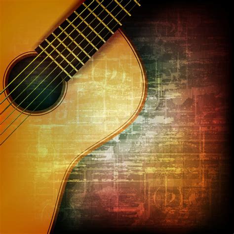 Abstract Grunge Background With Acoustic Guitar Stock Vector